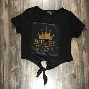 Ups & Downs Boujee Queen Tie Crop Top